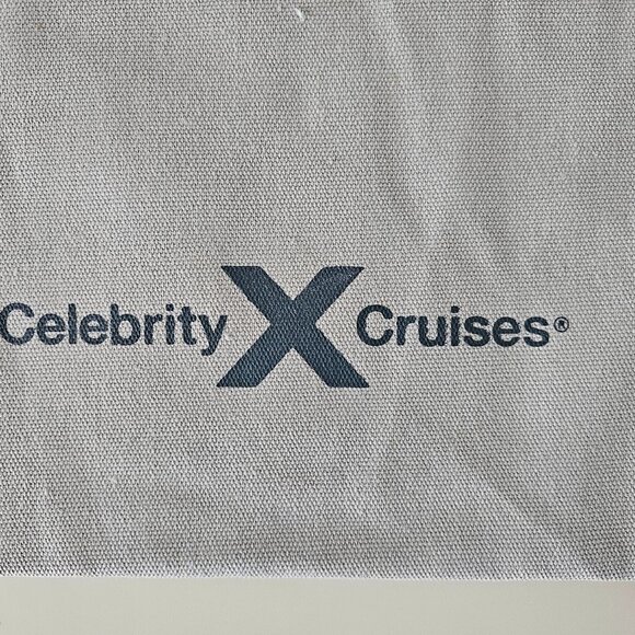 New CELEBRITY CRUISES Logo Grey Canvas Shopping Beach Tote Bag Large w/ Pouch - Picture 3 of 4